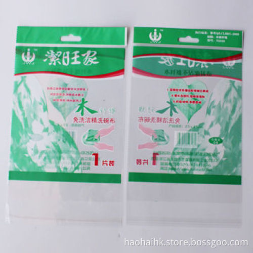 OPP header and adhesive strip packaging bags for cleaning clothes or ball